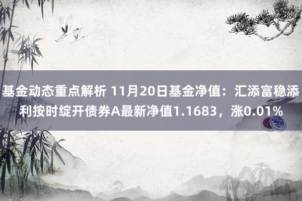 基金动态重点解析 11月20日基金净值：汇添富稳添利按时绽开债券A最新净值1.1683，涨0.01%