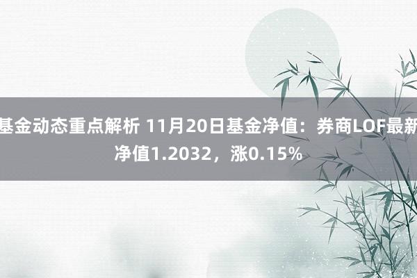 基金动态重点解析 11月20日基金净值：券商LOF最新净值1.2032，涨0.15%