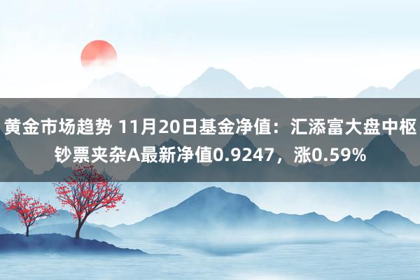 黄金市场趋势 11月20日基金净值：汇添富大盘中枢钞票夹杂A最新净值0.9247，涨0.59%