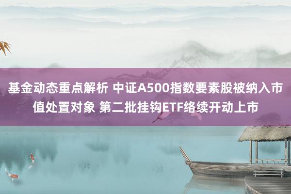 基金动态重点解析 中证A500指数要素股被纳入市值处置对象 第二批挂钩ETF络续开动上市