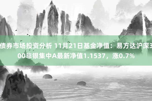 债券市场投资分析 11月21日基金净值：易方达沪深300非银集中A最新净值1.1537，涨0.7%