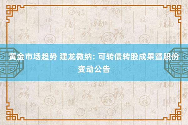 黄金市场趋势 建龙微纳: 可转债转股成果暨股份变动公告