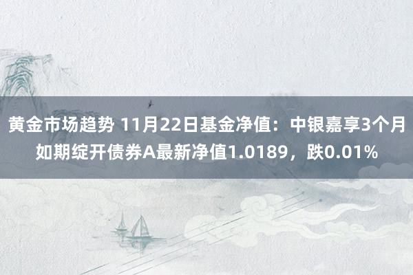 黄金市场趋势 11月22日基金净值：中银嘉享3个月如期绽开债券A最新净值1.0189，跌0.01%