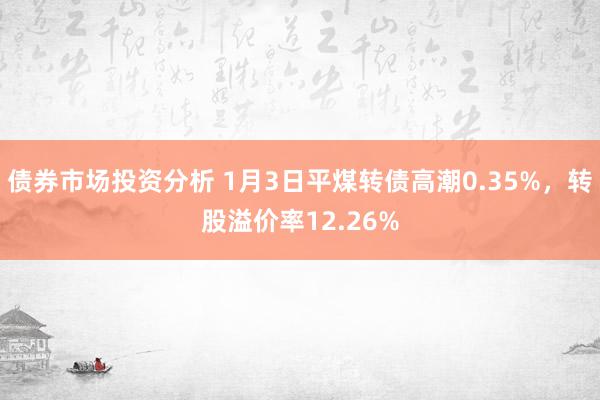 债券市场投资分析 1月3日平煤转债高潮0.35%，转股溢价率12.26%