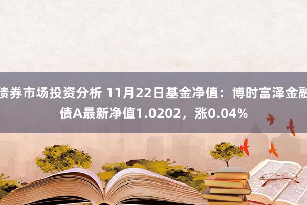 债券市场投资分析 11月22日基金净值：博时富泽金融债A最新净值1.0202，涨0.04%