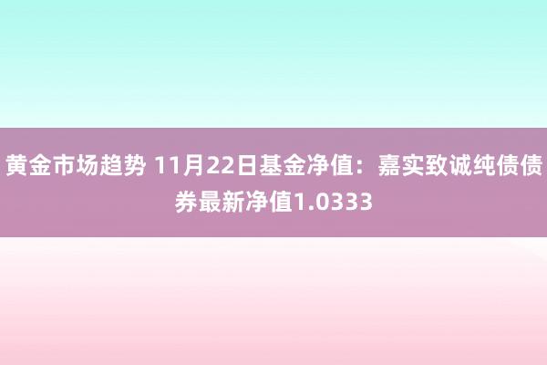 黄金市场趋势 11月22日基金净值：嘉实致诚纯债债券最新净值1.0333