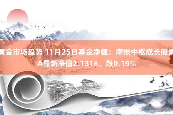 黄金市场趋势 11月25日基金净值：摩根中枢成长股票A最新净值2.1316，跌0.19%