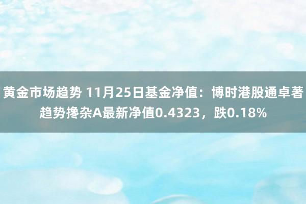 黄金市场趋势 11月25日基金净值：博时港股通卓著趋势搀杂A最新净值0.4323，跌0.18%