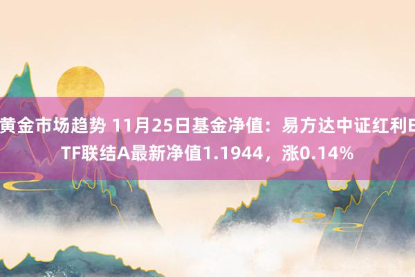 黄金市场趋势 11月25日基金净值：易方达中证红利ETF联结A最新净值1.1944，涨0.14%