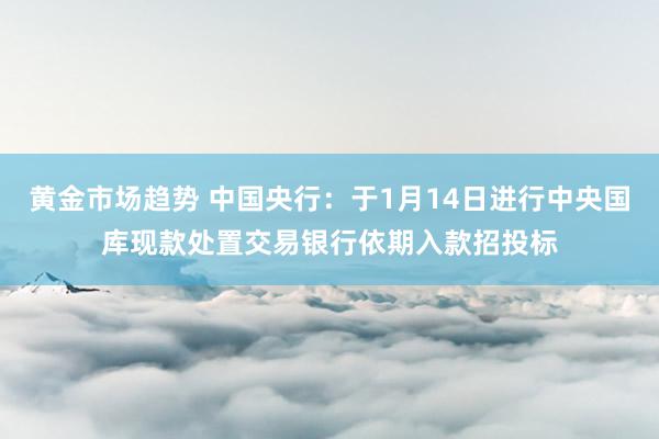 黄金市场趋势 中国央行：于1月14日进行中央国库现款处置交易银行依期入款招投标