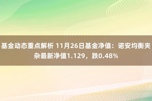 基金动态重点解析 11月26日基金净值：诺安均衡夹杂最新净值1.129，跌0.48%