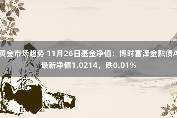 黄金市场趋势 11月26日基金净值：博时富泽金融债A最新净值1.0214，跌0.01%